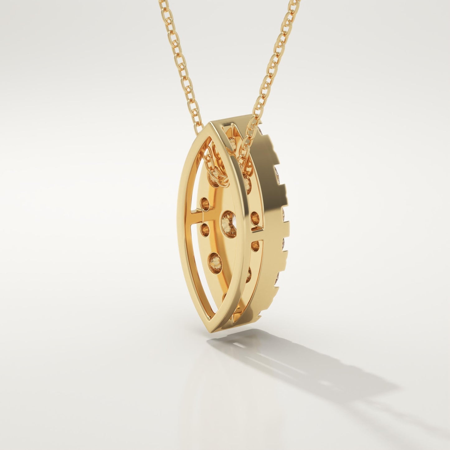 0.7 TCW Round Lab-Grown Diamond Marquise Charm Necklace