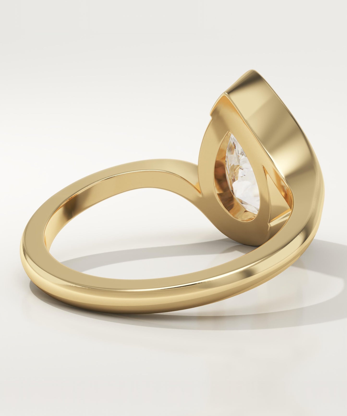 Pear Cut Swirl Lab-Grown Diamond Engagement Ring