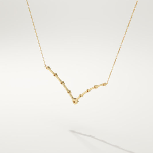 0.33 TCW Round Lab-Grown Diamond V Shaped Charm Necklace