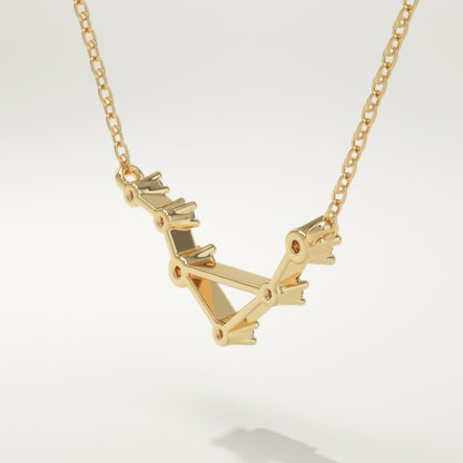 0.078 TCW Round Lab-Grown Diamond Libra Constellation Necklace