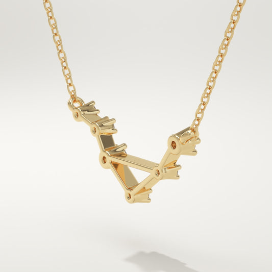 0.078 TCW Round Lab-Grown Diamond Libra Constellation Necklace