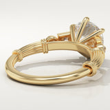 2.0 CT Round Cut Cluster Lab-Grown Diamond Engagement Ring