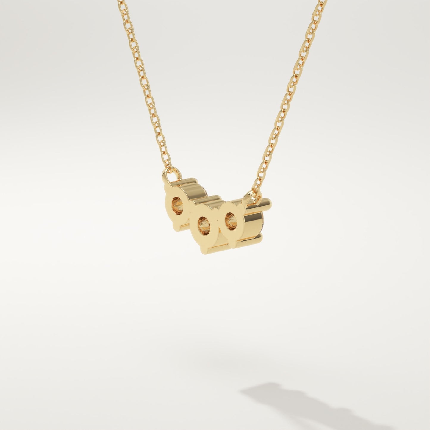 0.35 TCW Round Lab-Grown Diamond Three Stone Charm Necklace