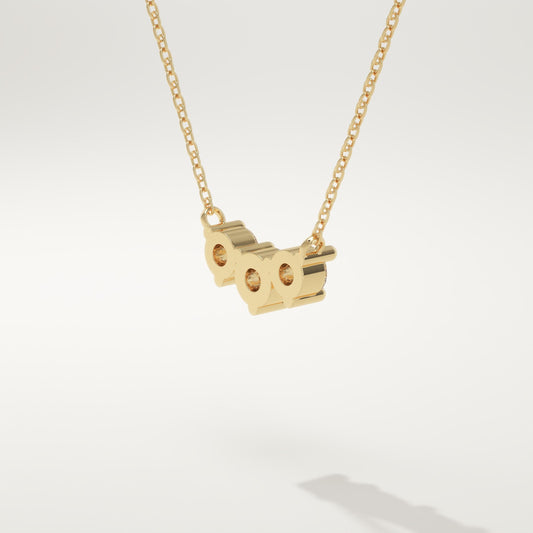 0.35 TCW Round Lab-Grown Diamond Three Stone Charm Necklace