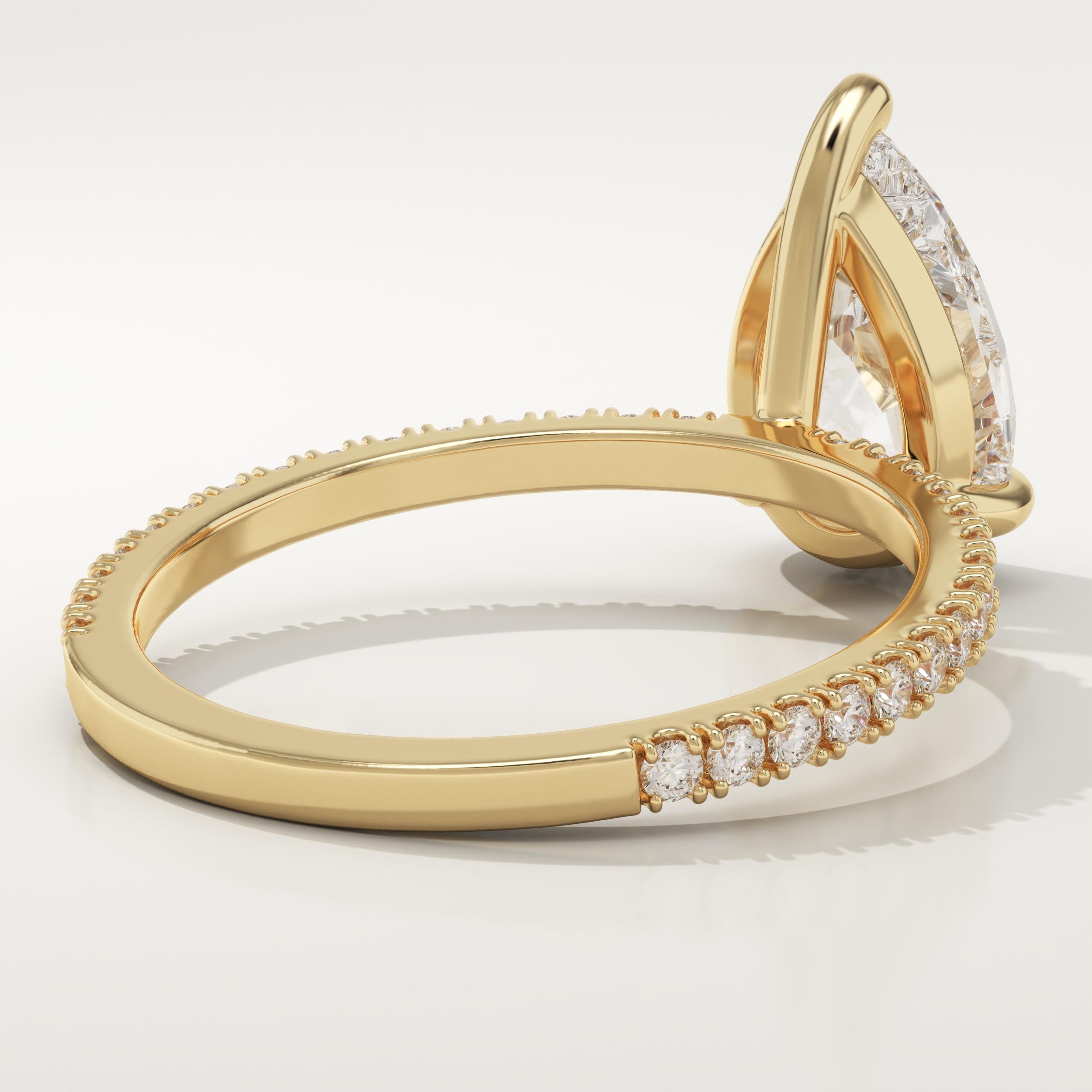 2.0 CT Pear Cut Pave Lab-Grown Diamond Engagement Ring