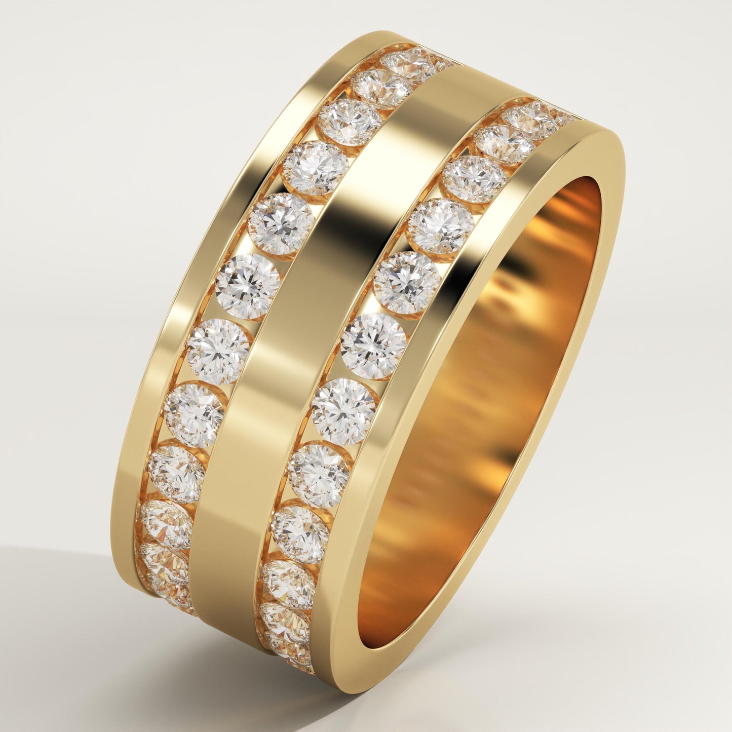 1.12 TCW Round Lab-Grown Diamond Channel Setting Wedding Band For Men