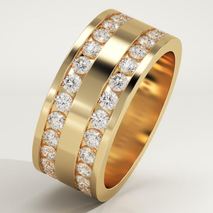 1.12 TCW Round Lab-Grown Diamond Channel Setting Wedding Band For Men