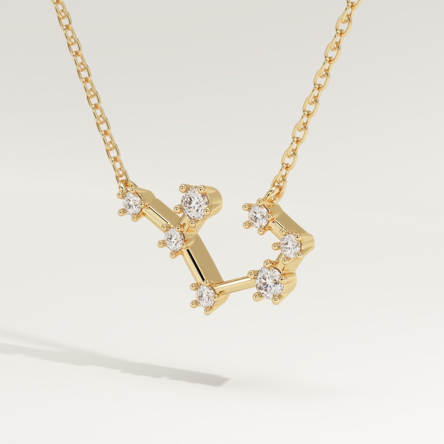 0.111 TCW Round Lab-Grown Diamond Saggitarius Constellation Necklace