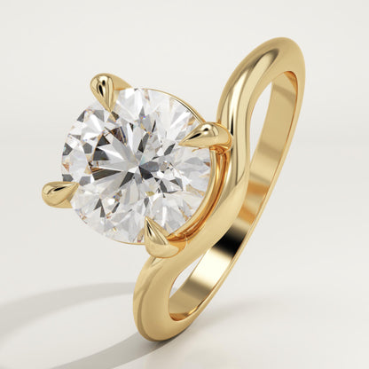 Round Cut Solitaire Lab-Grown Diamond Engagement Ring