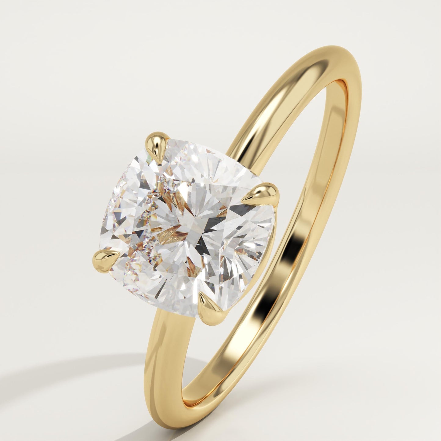 Cushion Cut Solitaire Lab-Grown Diamond Engagement Ring