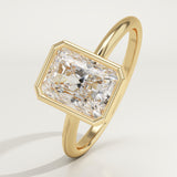 2.0 CT Radiant Cut Bezel Lab-Grown Diamond Engagement Ring