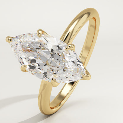 1.75 CT Marquise Cut Solitaire Moissanite Engagement Ring