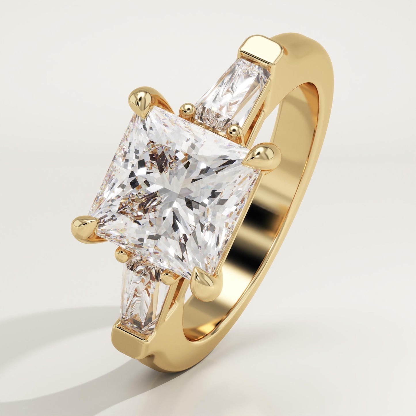 Princess Cut Three Stone Lab-Grown Diamond Engagement Ring