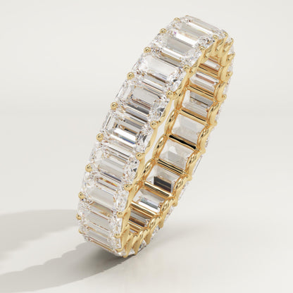 4.6 TCW Emerald Lab-Grown Diamond Full Eternity Wedding Band