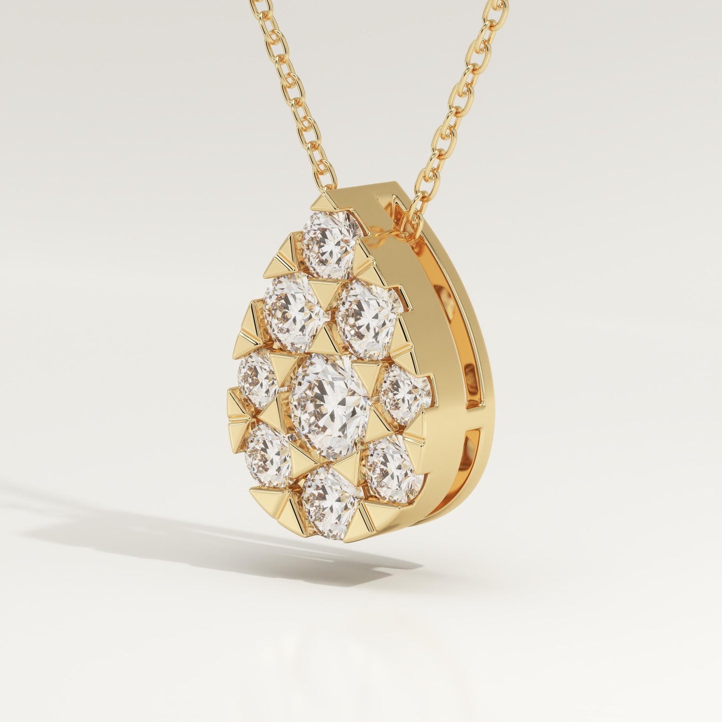 0.67 TCW Round Lab-Grown Diamond Pear Charm Necklace