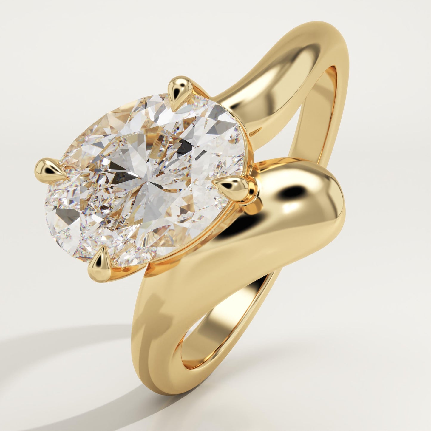 Oval Cut Solitaire Lab-Grown Diamond Engagement Ring