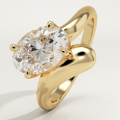 Oval Cut Solitaire Lab-Grown Diamond Engagement Ring