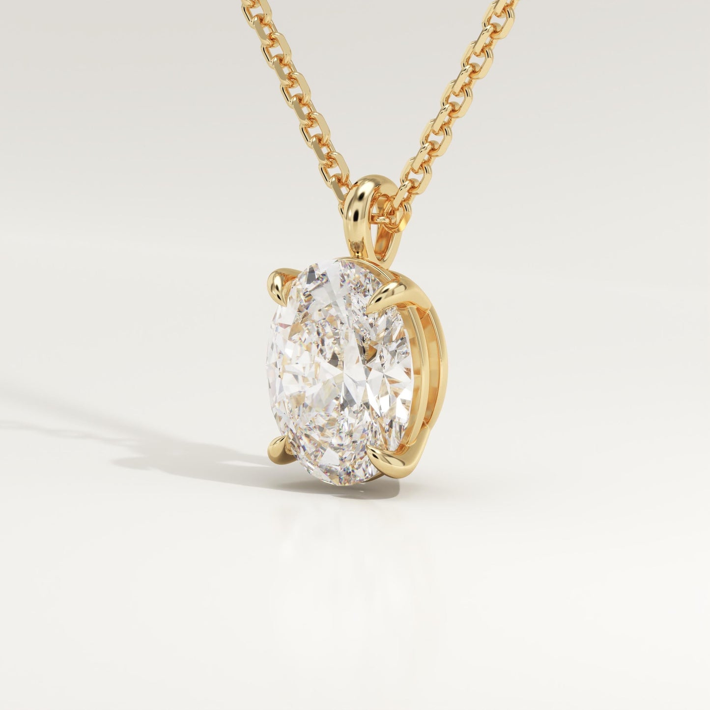 2 CT Oval Lab-Grown Diamond Solitaire Necklace