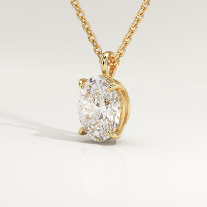 2 CT Oval Lab-Grown Diamond Solitaire Necklace