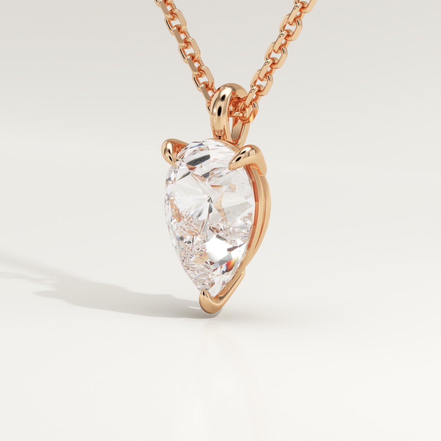 2 CT Pear Lab-Grown Diamond Solitaire Necklace