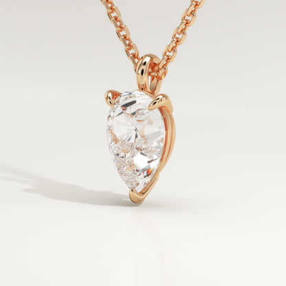 2 CT Pear Lab-Grown Diamond Solitaire Necklace