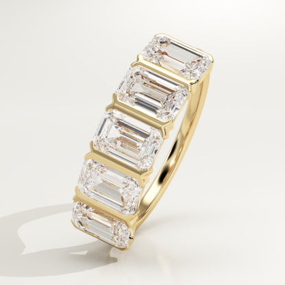 2.5 TCW Emerald Lab-Grown Diamond Half Eternity Wedding Band