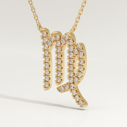0.204 TCW Round Lab-Grown Diamond Virgo Zodiac Necklace