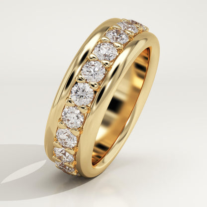 2.13 TCW Round Lab-Grown Diamond Full Eternity Wedding Band