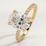 2.0 CT Oval Cut Pave Lab-Grown Diamond Engagement Ring