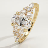 2.0 CT Oval Cut Cluster Lab-Grown Diamond Engagement Ring
