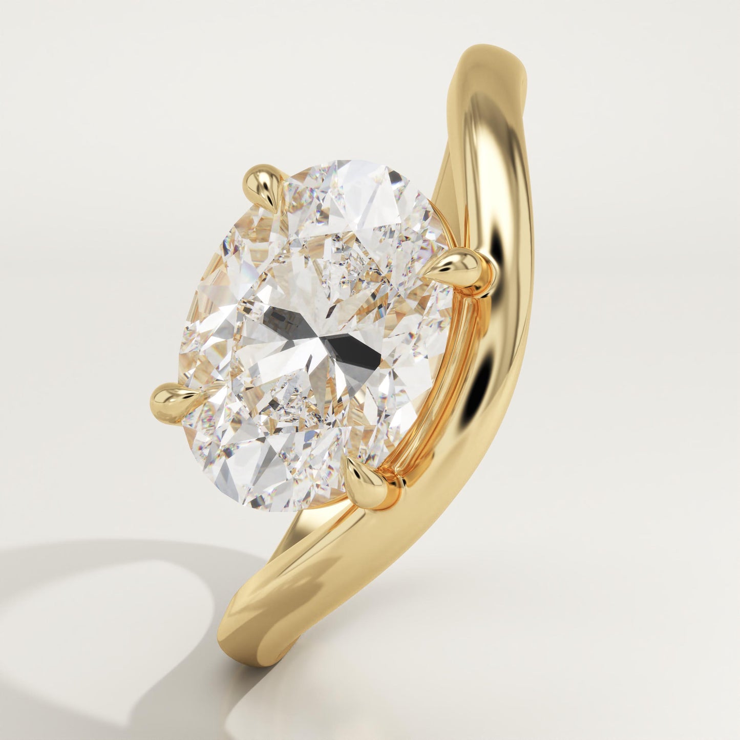 Oval Cut Solitaire Lab-Grown Diamond Engagement Ring