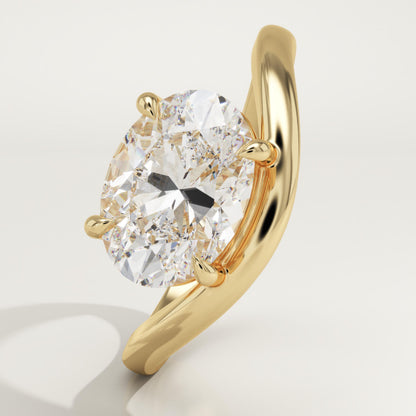 Oval Cut Solitaire Lab-Grown Diamond Engagement Ring