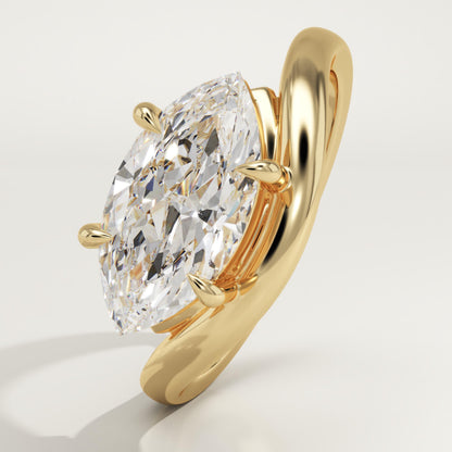 Marquise Cut Solitaire Lab-Grown Diamond Engagement Ring
