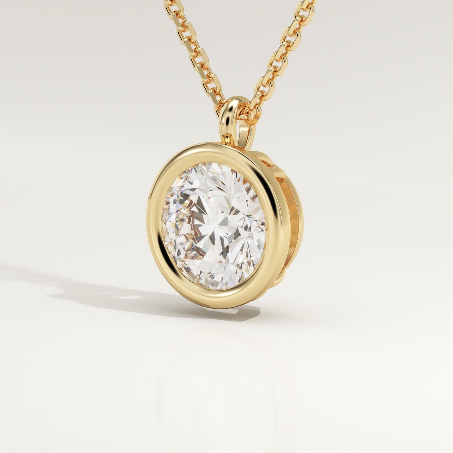 2 CT Round Lab-Grown Diamond Solitaire & Bezel Necklace