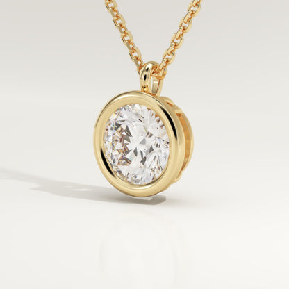 2 CT Round Lab-Grown Diamond Solitaire & Bezel Necklace
