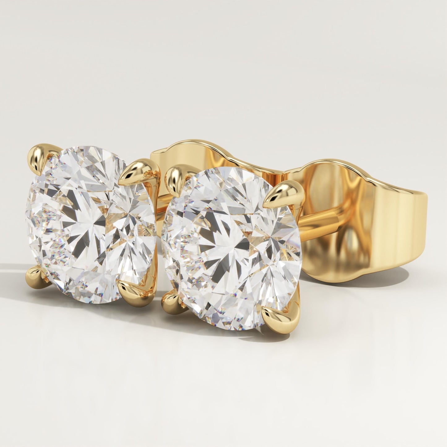 1 TCW Round Lab-Grown Diamond Stud Earrings