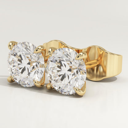 1 TCW Round Lab-Grown Diamond Stud Earrings