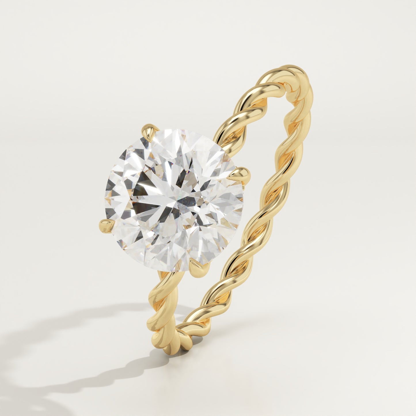 1 CT Round Cut Moissanite Twisted Shank Bridal Set (US Size 3 Ready To Ship)