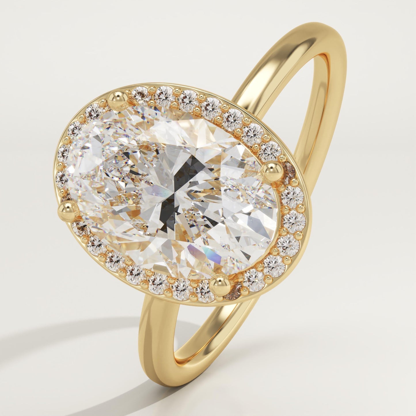 Oval Cut Halo Lab-Grown Diamond Engagement Ring