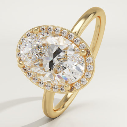 Oval Cut Halo Lab-Grown Diamond Engagement Ring