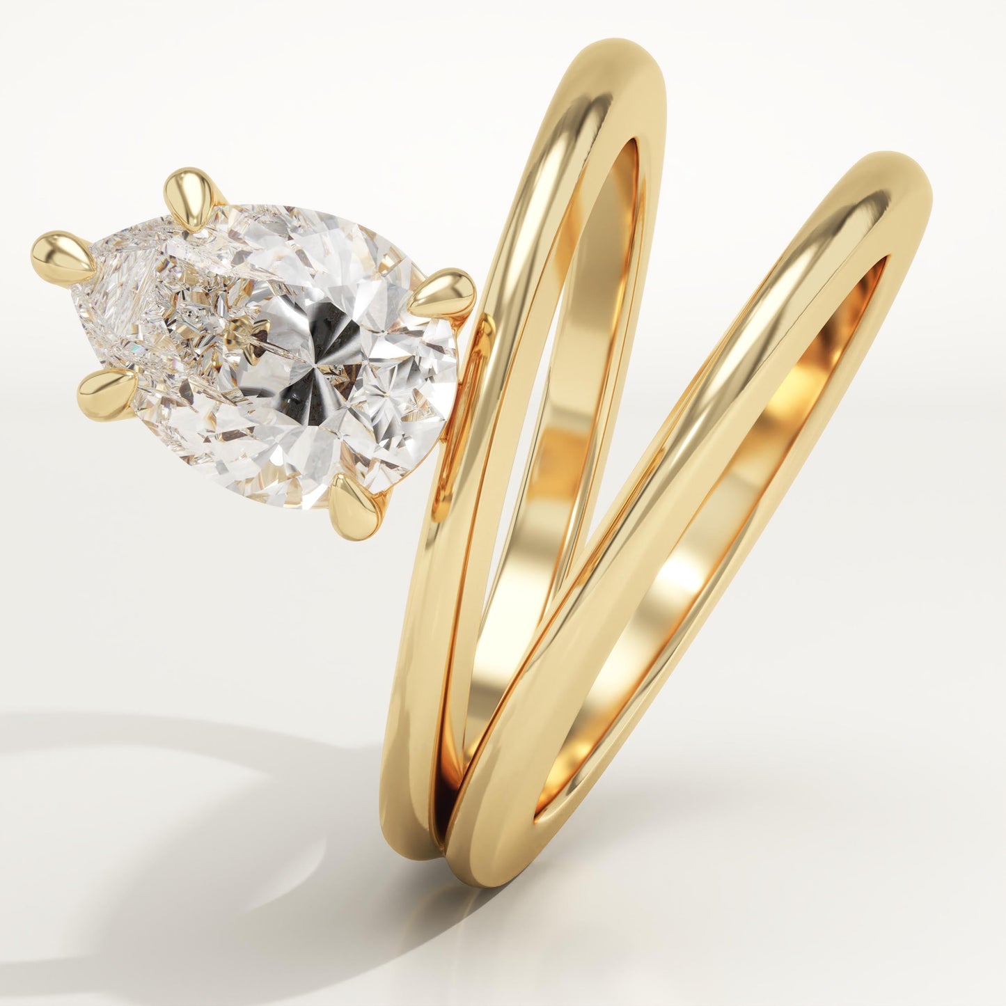 Pear Cut Solitaire Lab-Grown Diamond Engagement Ring