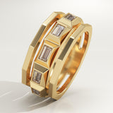 0.67 TCW Baguette Lab-Grown Diamond Five Stone Setting Wedding Band