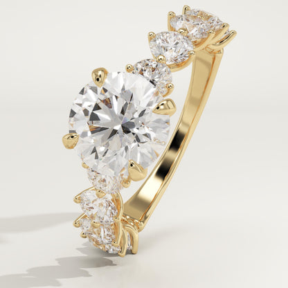 Round Cut Pave Lab-Grown Diamond Engagement Ring