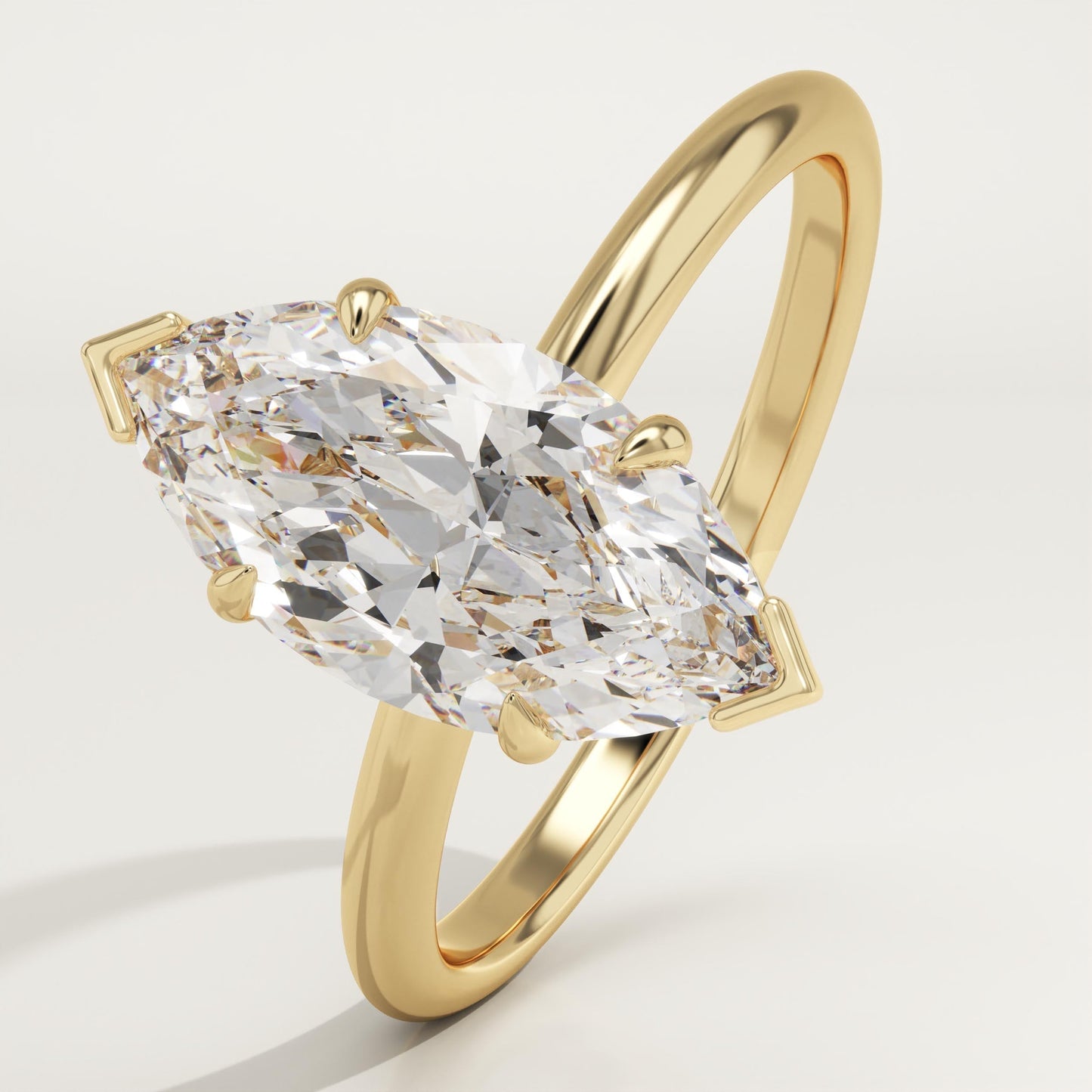 1.75 CT Marquise Cut Solitaire Moissanite Engagement Ring