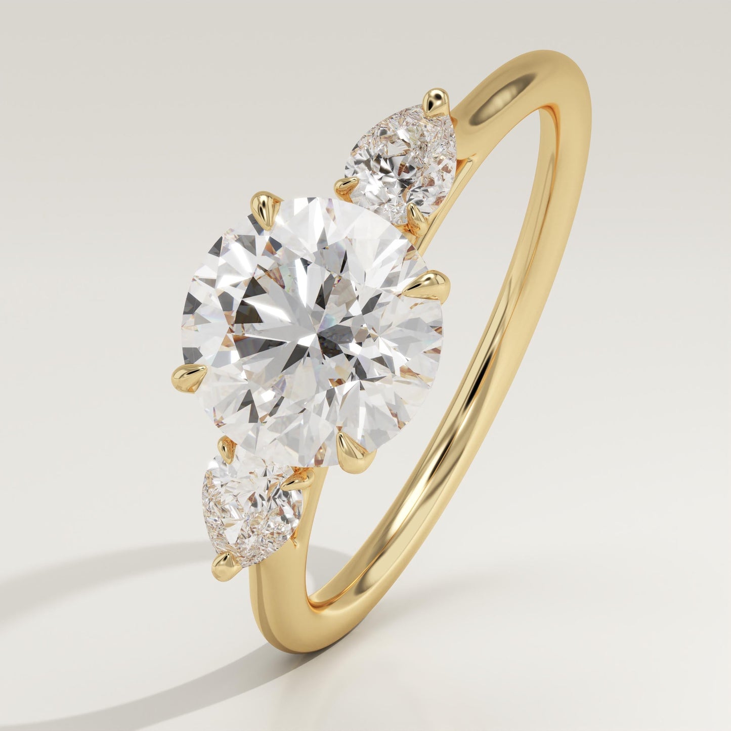 Round Cut Three Stone Lab-Grown Diamond Engagement Ring