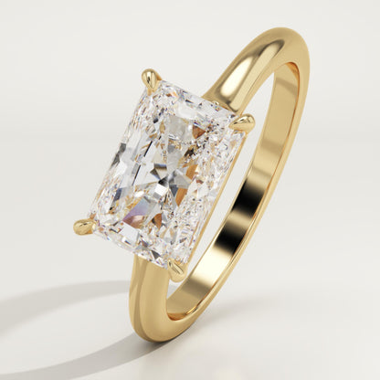 East West Radiant Cut Solitaire Lab-Grown Diamond Engagement Ring