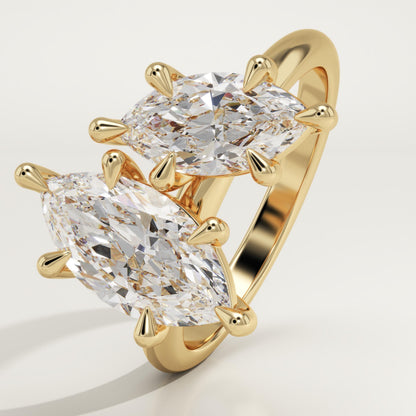 2.25 TCW Marquise Cut Toi Et Moi Lab-Grown Diamond Engagement Ring