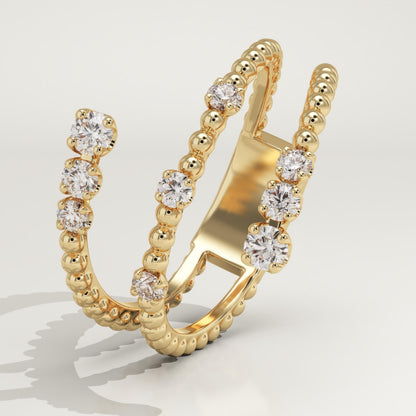 0.267 TCW Round Lab-Grown Diamond Spiral Wedding Band