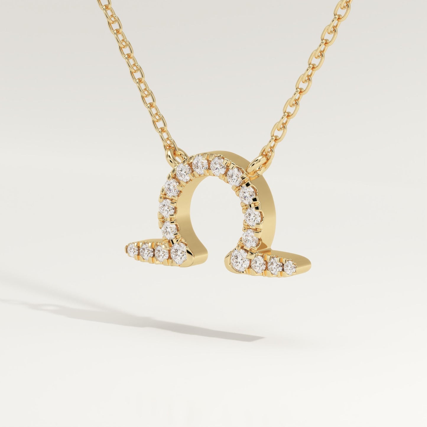 0.101 CT Round Lab-Grown Diamond Libra Zodiac Necklace