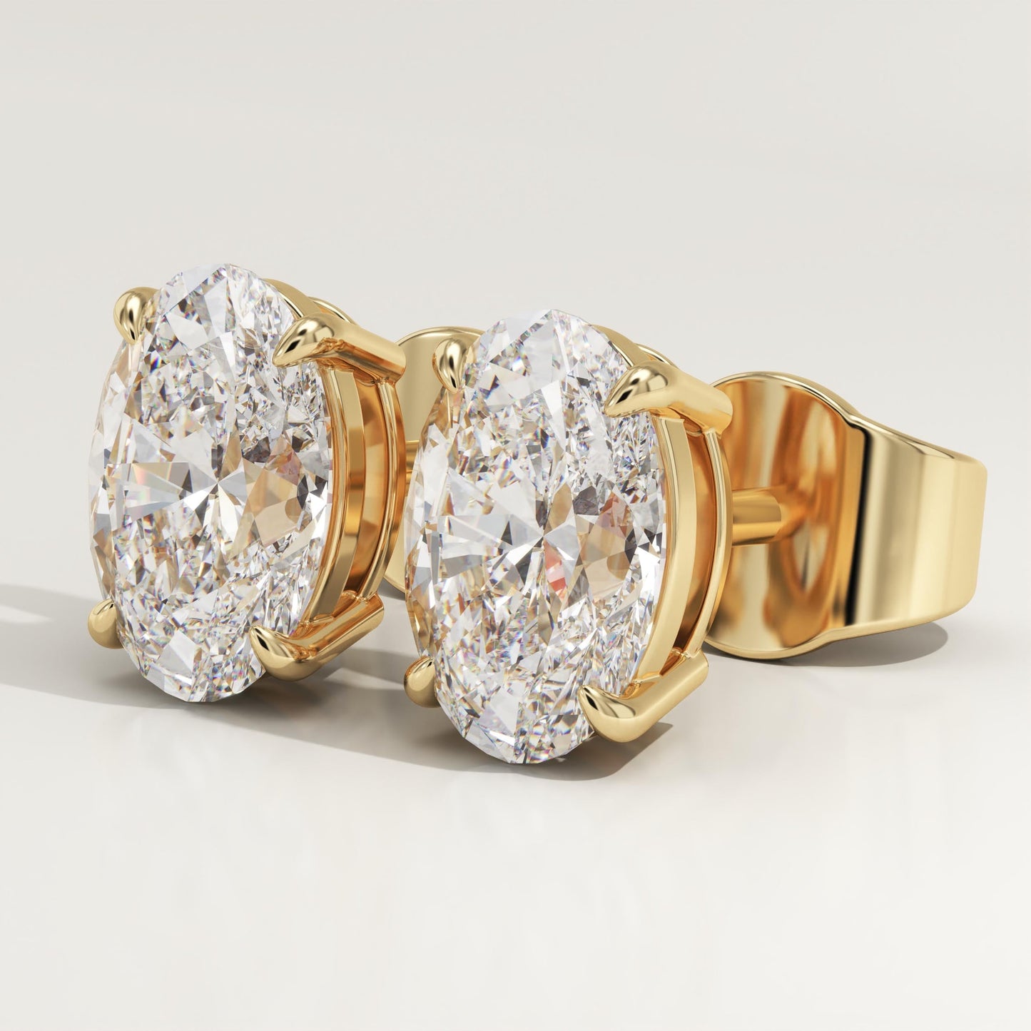 1 TCW Oval Lab-Grown Diamond Stud Earrings